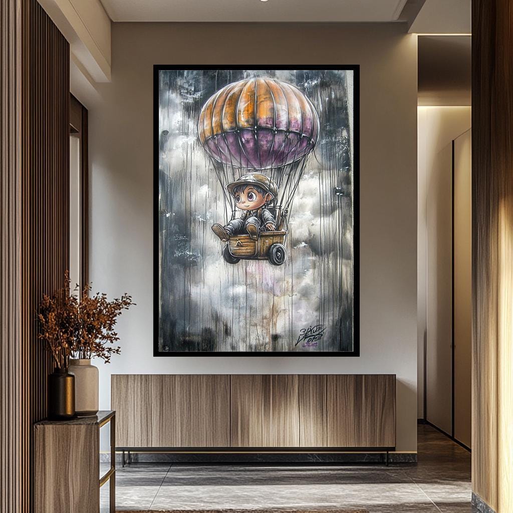 Banksy Balloon Wall Art - Graffiti Wall Art Canvas | Urban Graffiti Decor Print