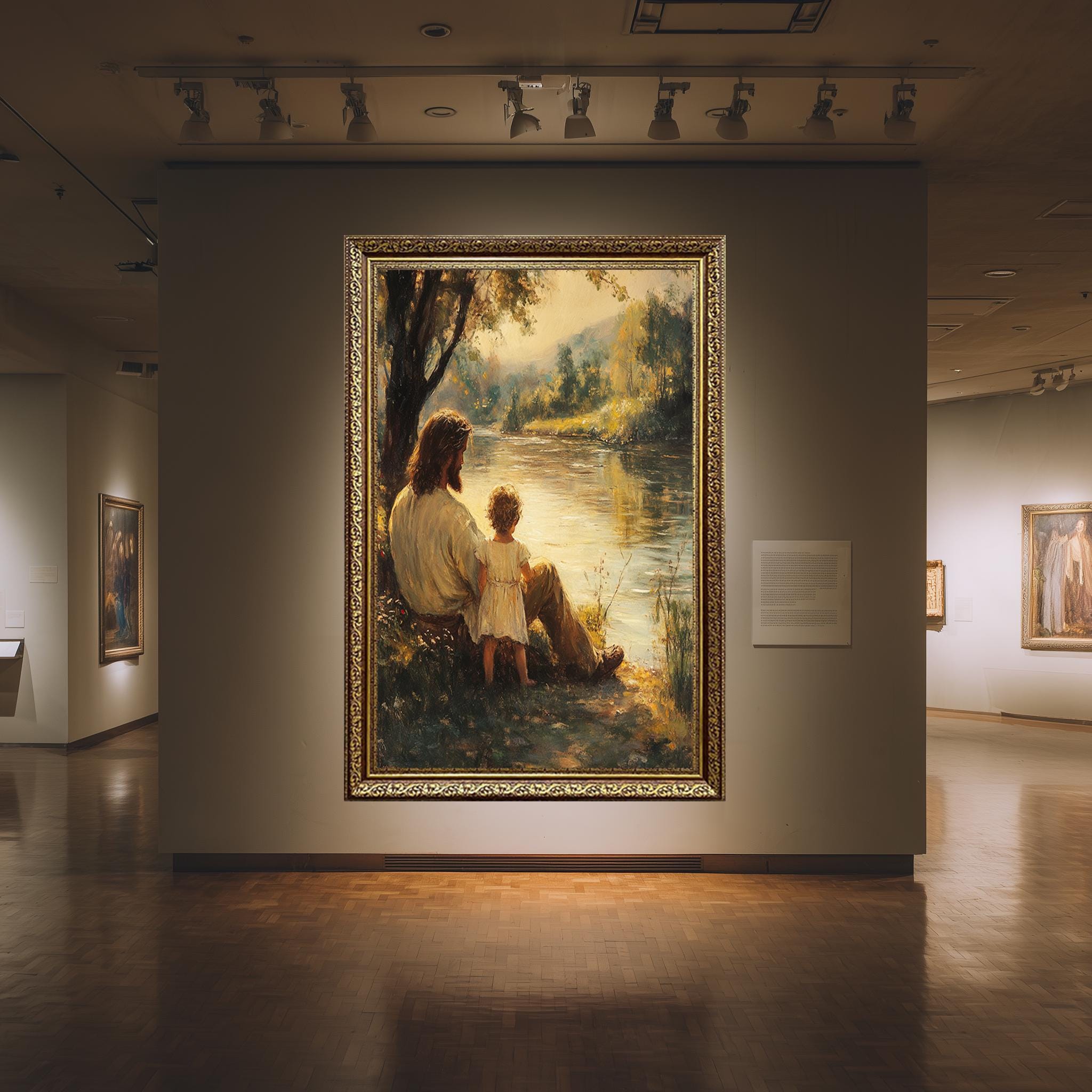 Jesus with Child Canvas – Peaceful Christian Wall Art | Spiritual Home Decor