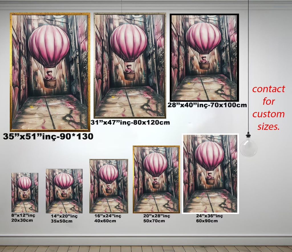 Banksy Street Art Canvas – Pink Balloon Graffiti Urban Wall Decor | Ready to Hang