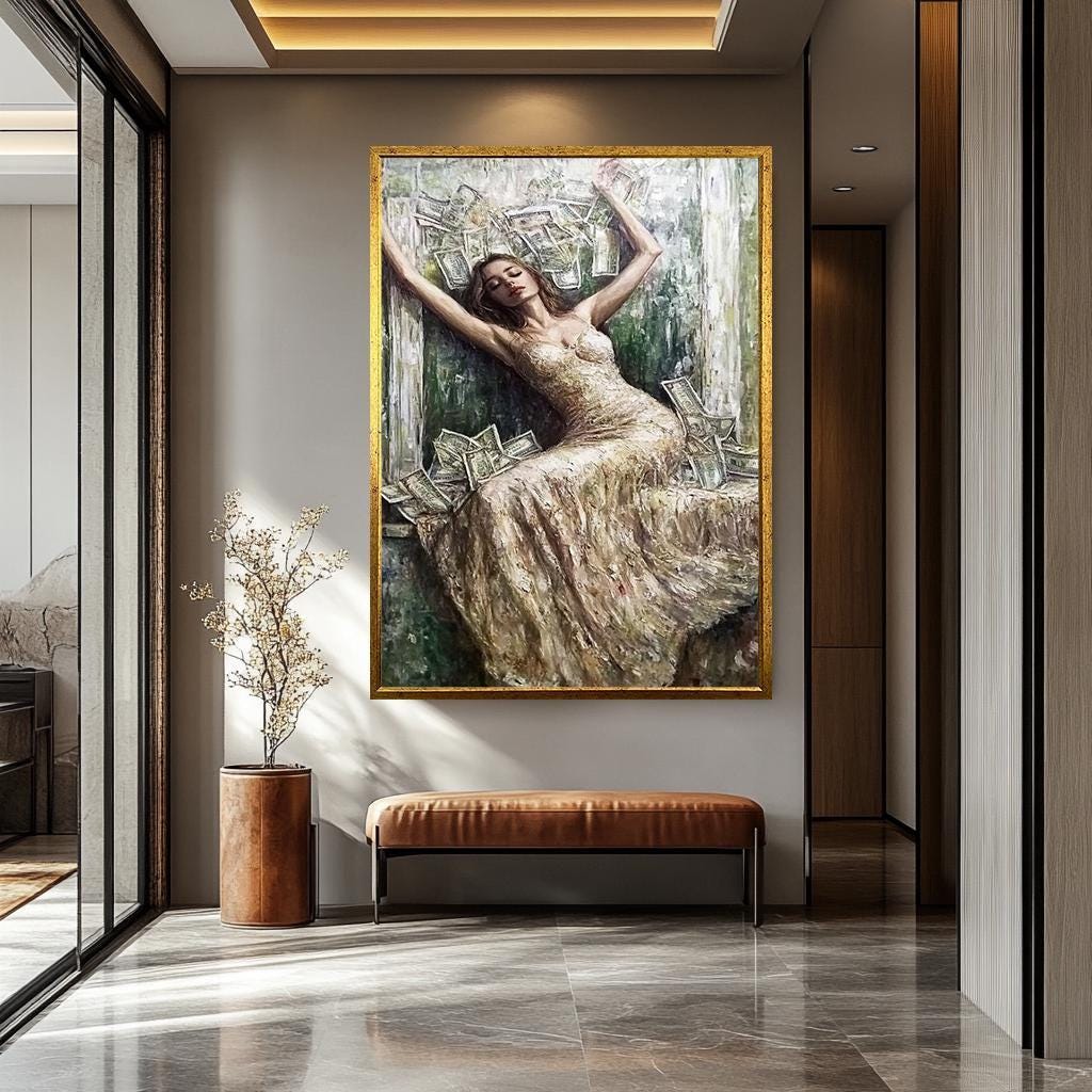 Luxury Women Wall Art – Modern Feminine Decor | Money And Power Art Canvas Print