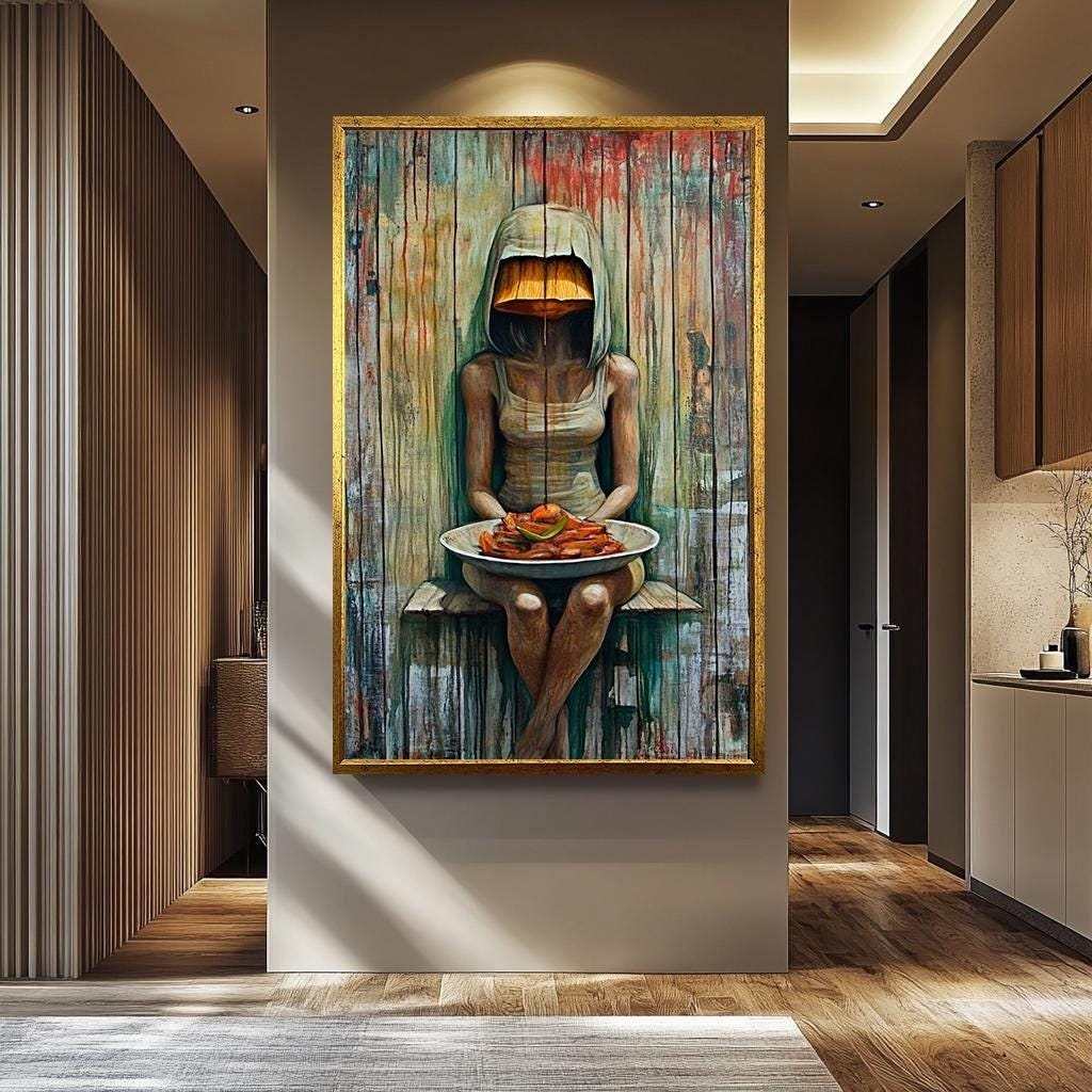 Surreal Woman Portrait | Unique Abstract Wall Art - Vibrant Feminine Canvas Print