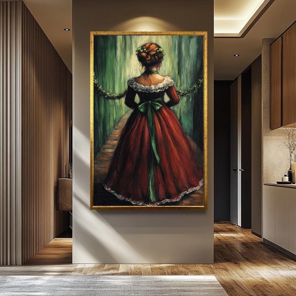 Vintage Woman Wall Art – Classic Floral And Fruit Painting | Feminine Home Decor