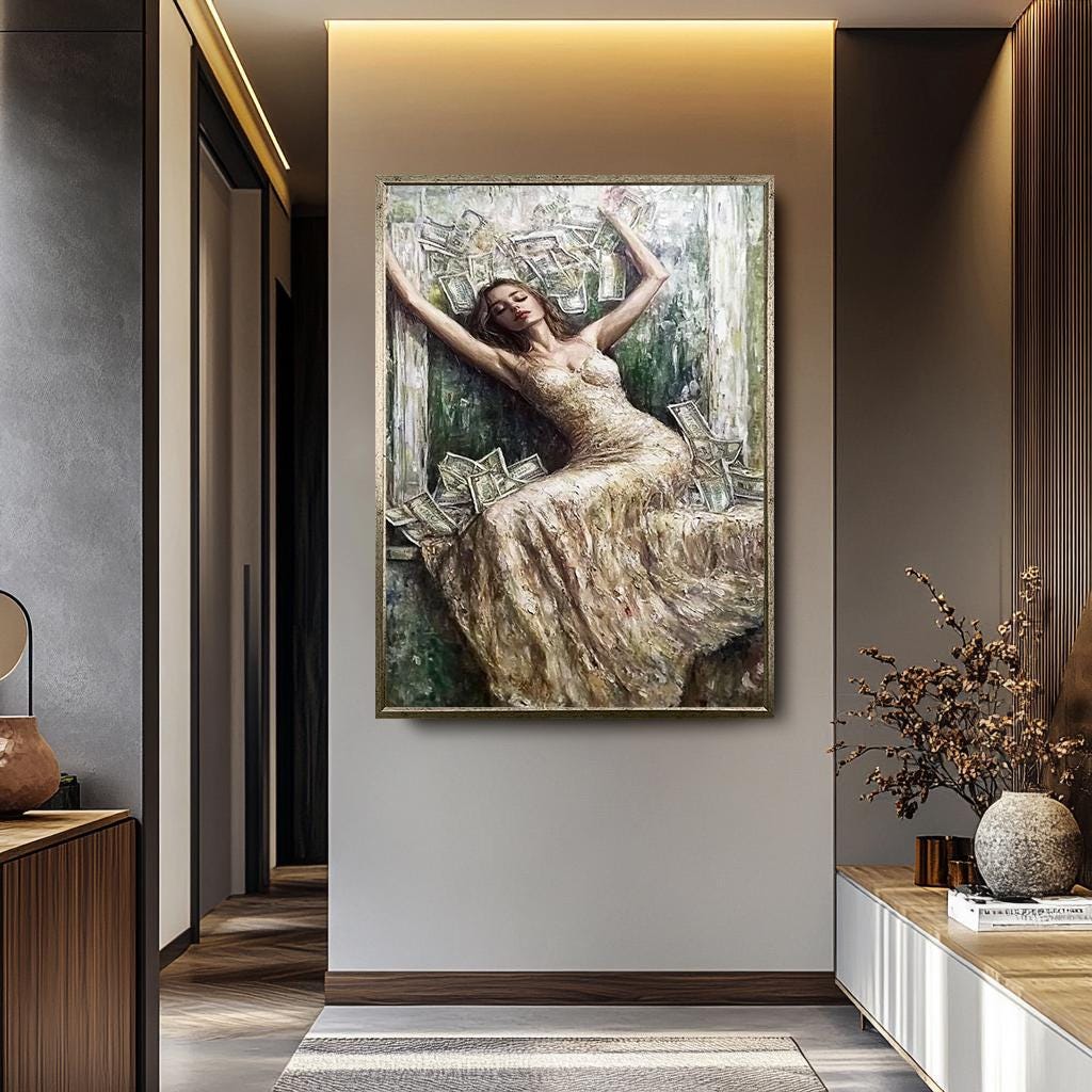 Luxury Women Wall Art – Modern Feminine Decor | Money And Power Art Canvas Print