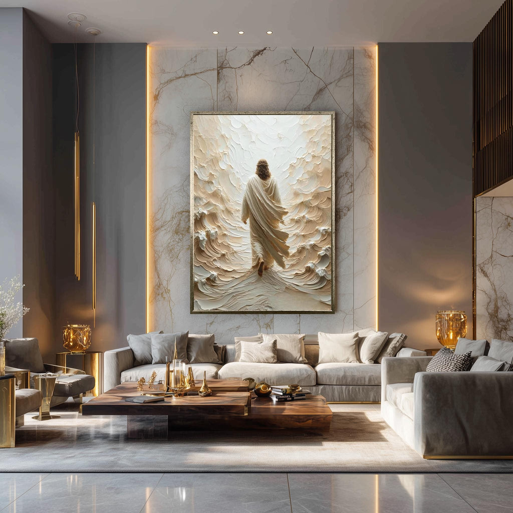 Jesus Canvas Print – Textured Religious Wall Hanging | Christian Wall Decor
