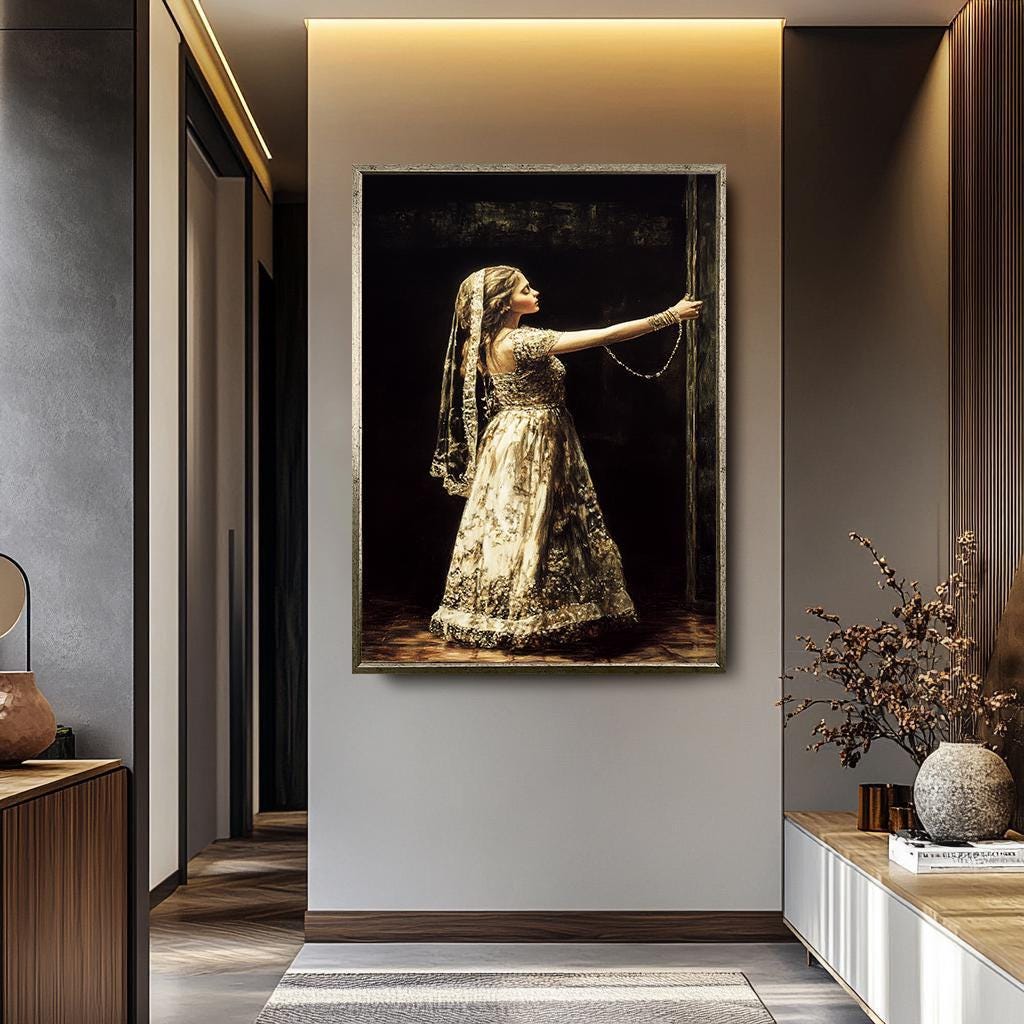 Women Wall Art – Elegant Portrait Canvas Print | Luxury Vintage Decor