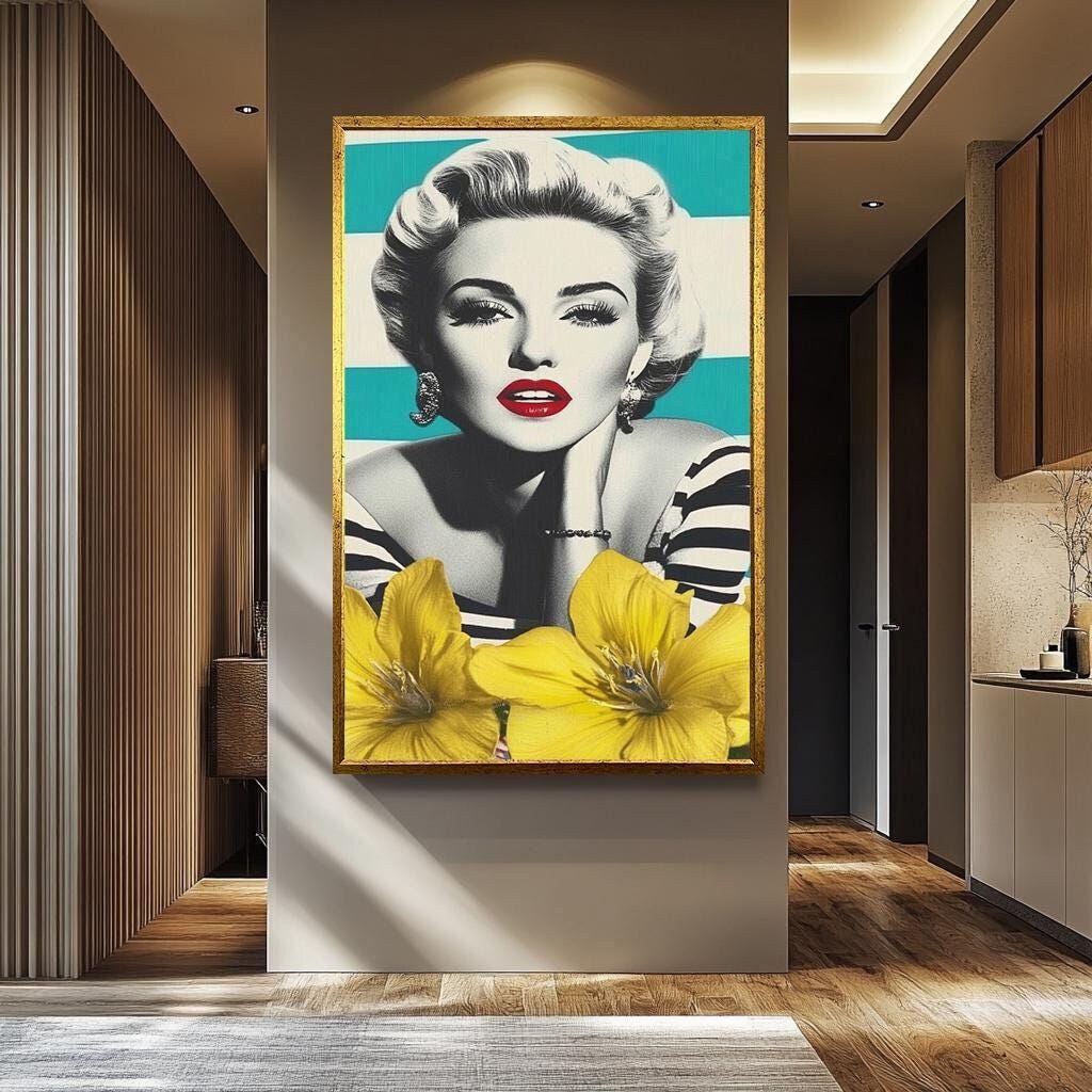 Pop Art Wall Art | Modern Abstract Canvas – Women Retro Wall Decor, Vibrant Colors