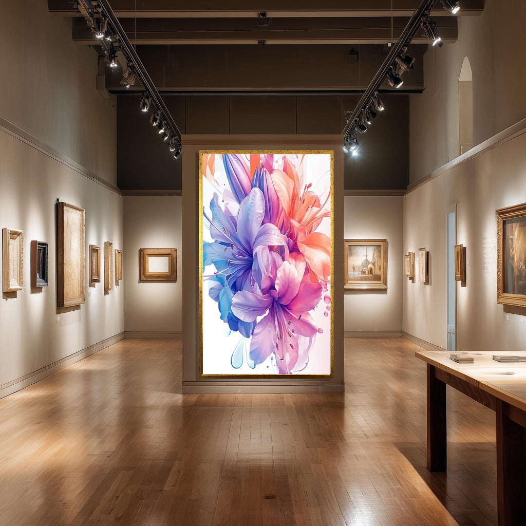 Colorful Lily Canvas Print – Vibrant Floral Wall Art in Pink Blue Purple Tones