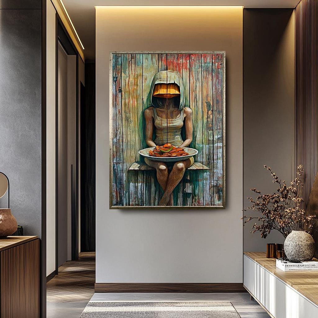 Surreal Woman Portrait | Unique Abstract Wall Art - Vibrant Feminine Canvas Print