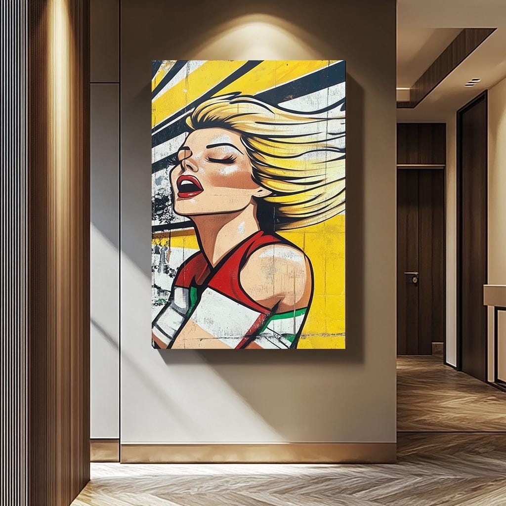 Pop Art Wall Art - Bold Blonde Portrait on Vibrant Retro Canvas | Stylish Home Decor