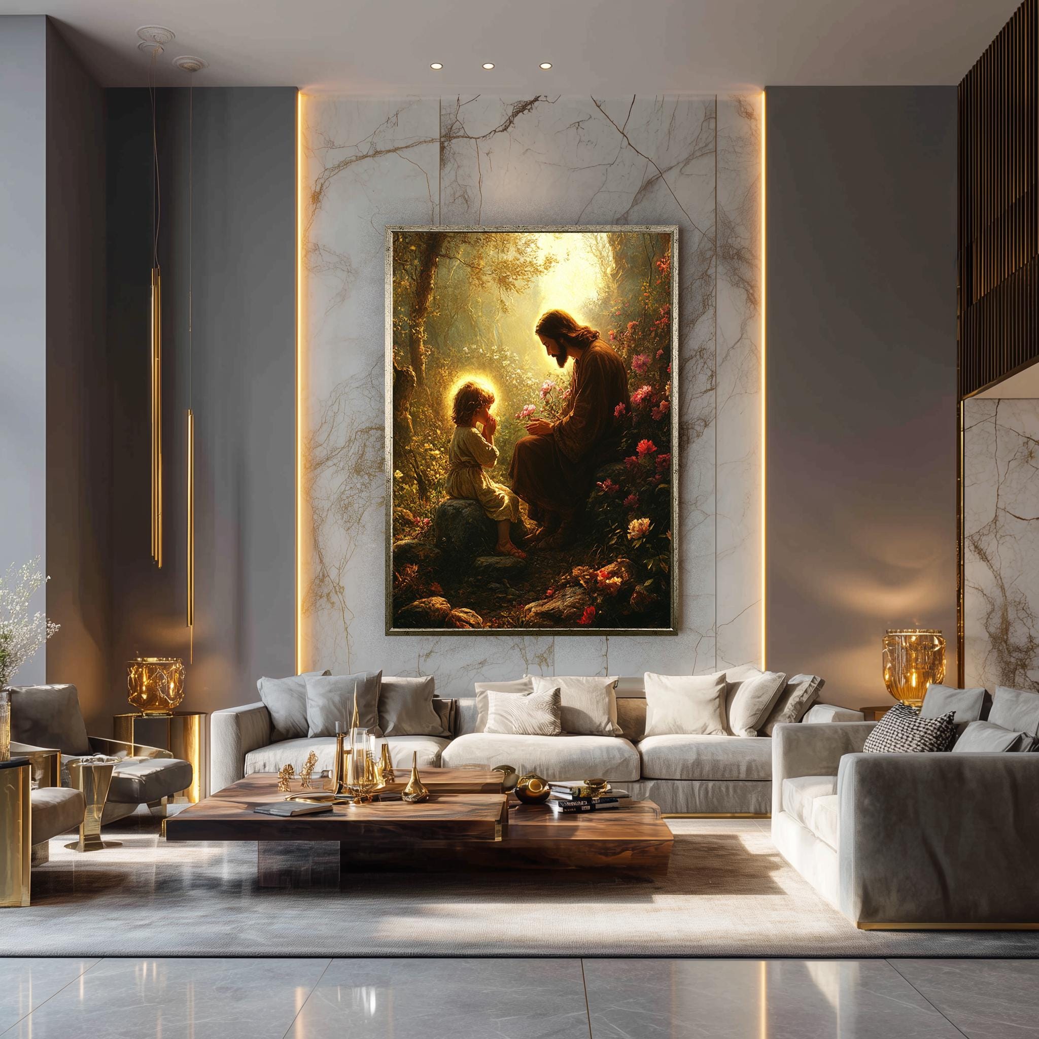 Jesus and Child Prayer Canvas – Inspiring Christian Wall Art | Spiritual Home Decor