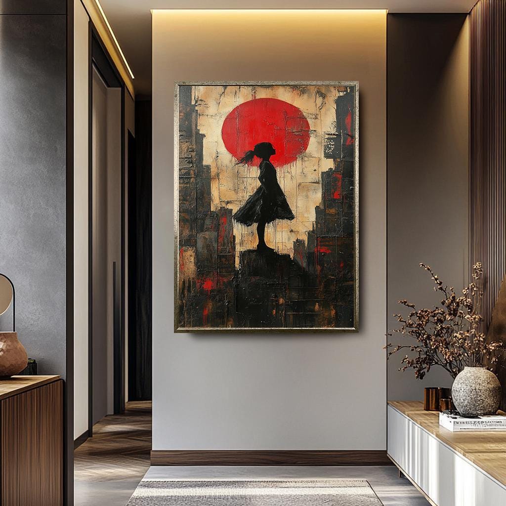 Banksy Style Women – Urban Street Art Graffiti Canvas | Modern Wall Decor Print