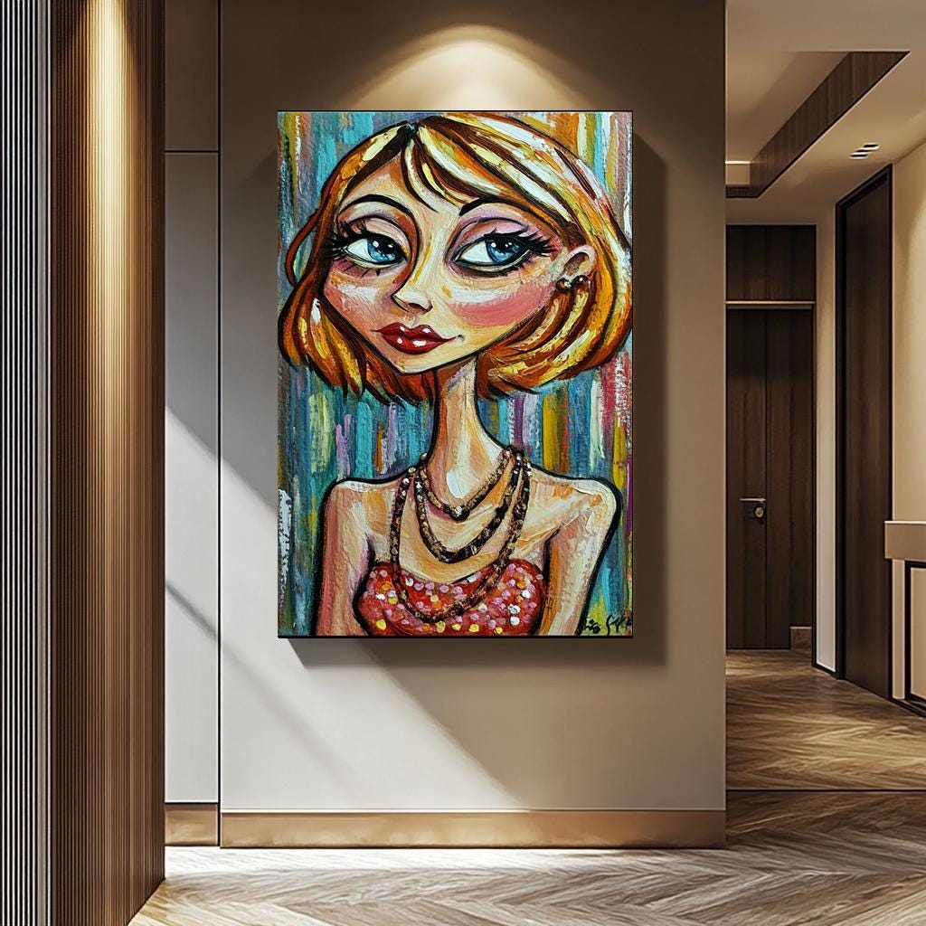 Pop Art Wall Art - Colorful Abstract Portrait Canvas Print | Feminine Home Decor