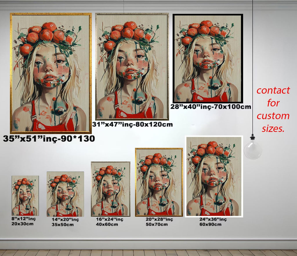 Abstract Woman Portrait | Surreal Female Art Canvas Print – Vibrant Modern Wall Decor