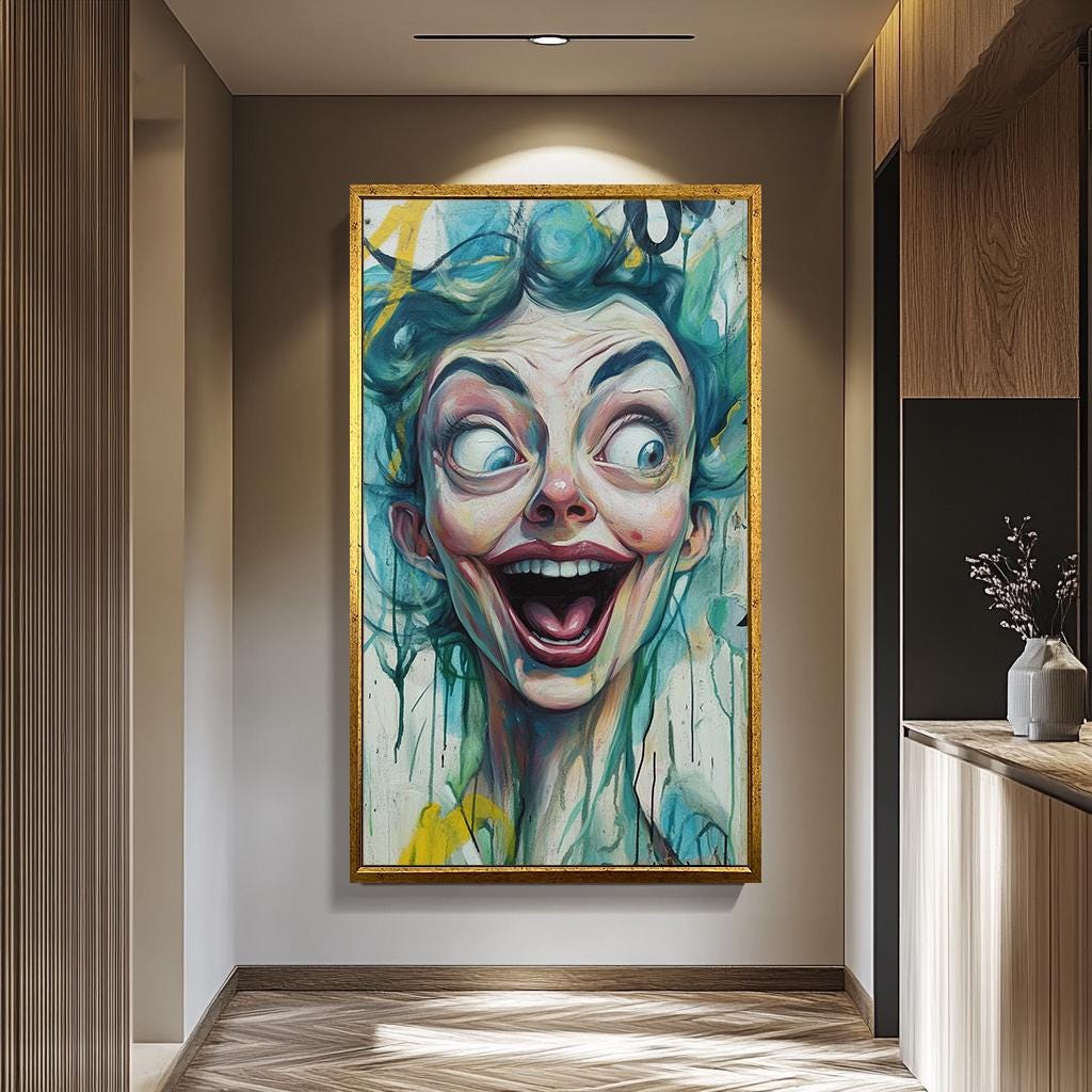 Weird Pop Art Bold Abstract Portrait - Vibrant Modern Wall Art Canvas Print