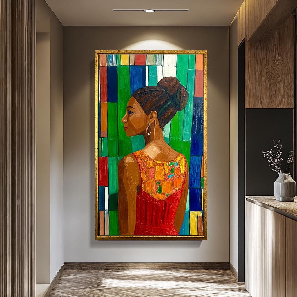 Pop Art Wall Art - Colorful Abstract Woman Portrait on Modern Artistic Canvas