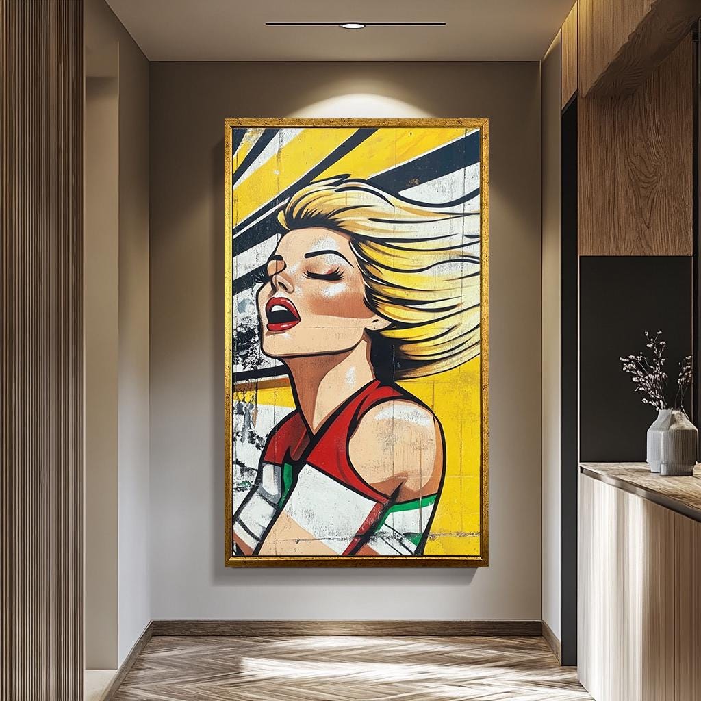 Pop Art Wall Art - Bold Blonde Portrait on Vibrant Retro Canvas | Stylish Home Decor