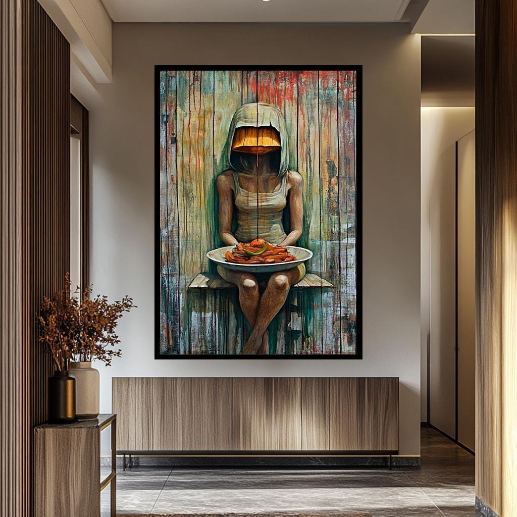 Surreal Woman Portrait | Unique Abstract Wall Art - Vibrant Feminine Canvas Print