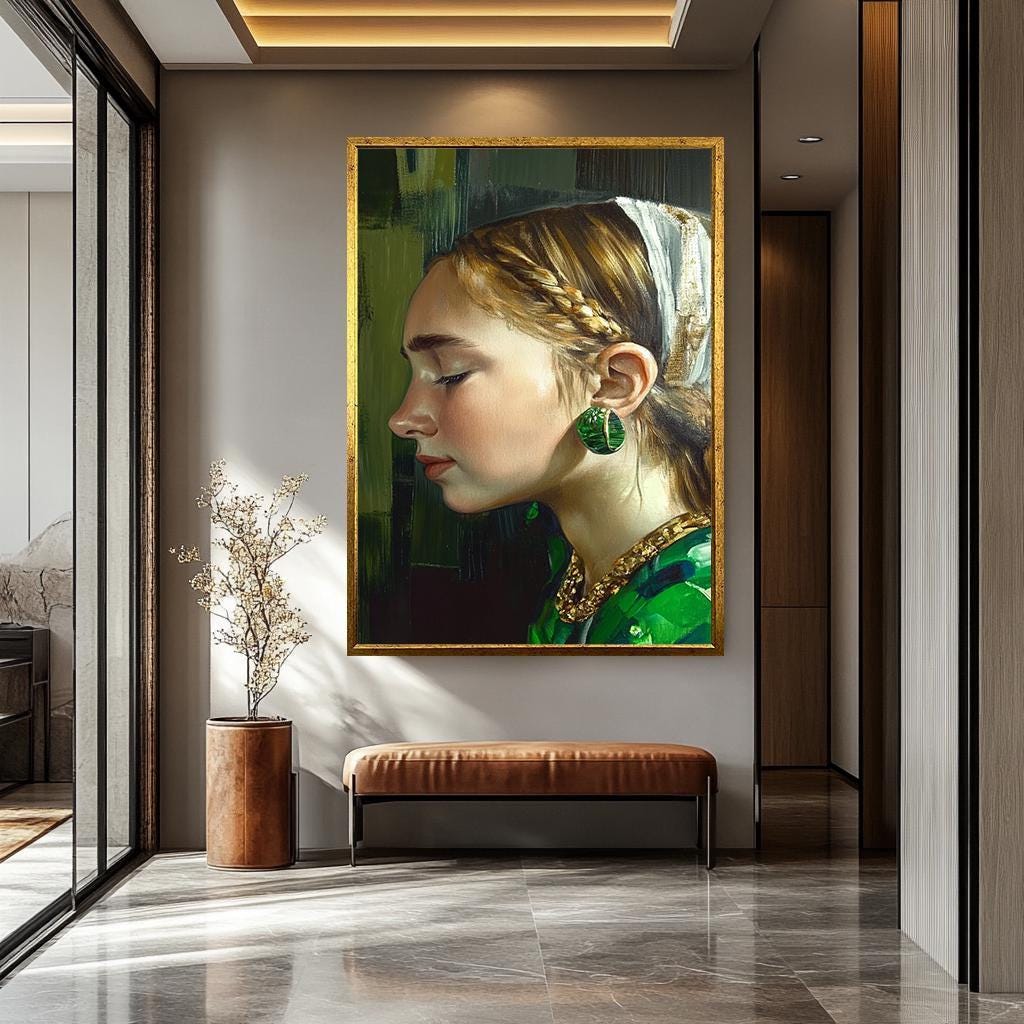 Woman Wall Art – Feminine Portrait Canvas With Vintage Classic Decor, Bold Colors