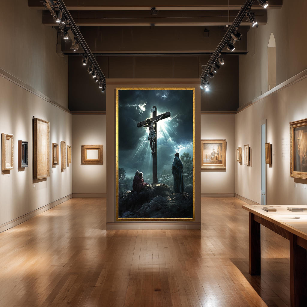 Jesus Crucifixion Canvas – Dramatic Christian Wall Art | Passion of Christ Print