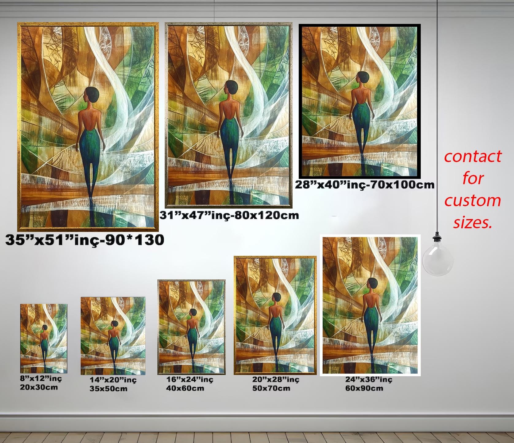 African Women Wall Art - Elegant Abstract Female Portrait Canvas Print