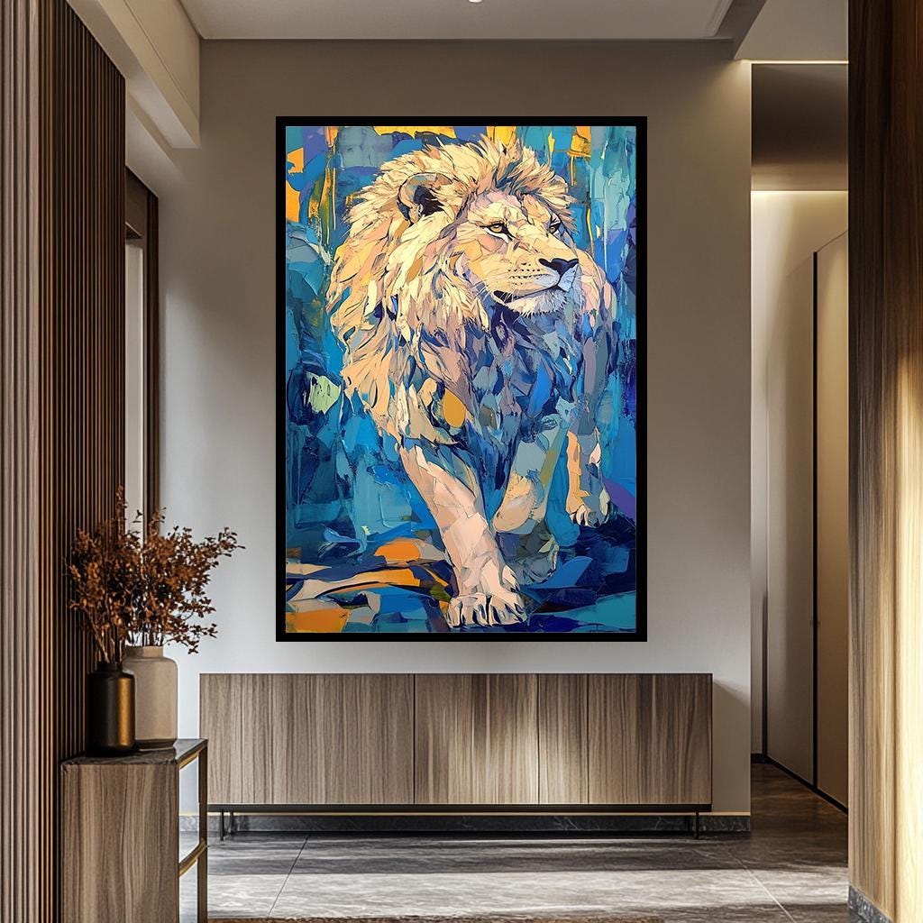 Lion Wall Art - Modern Wildlife Canvas | Vibrant Animal Artwork & Decor