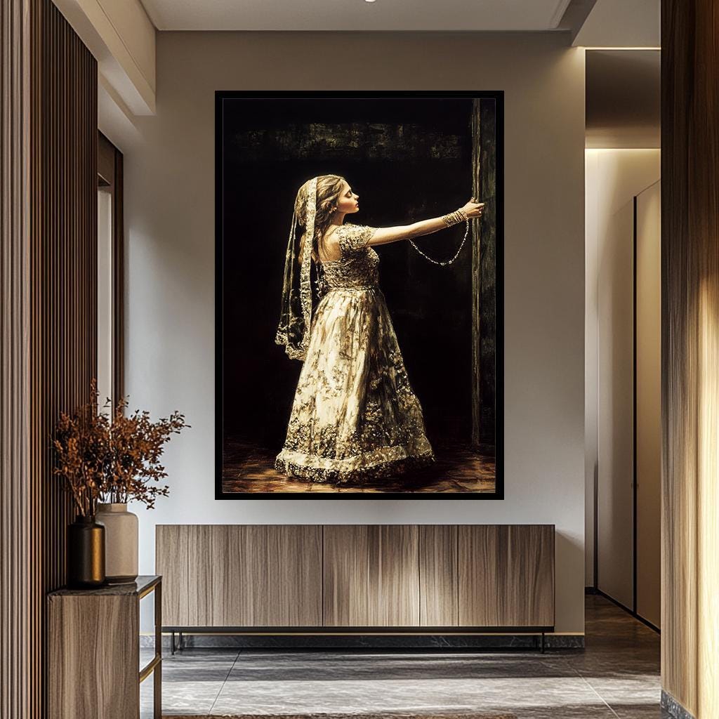 Women Wall Art – Elegant Portrait Canvas Print | Luxury Vintage Decor