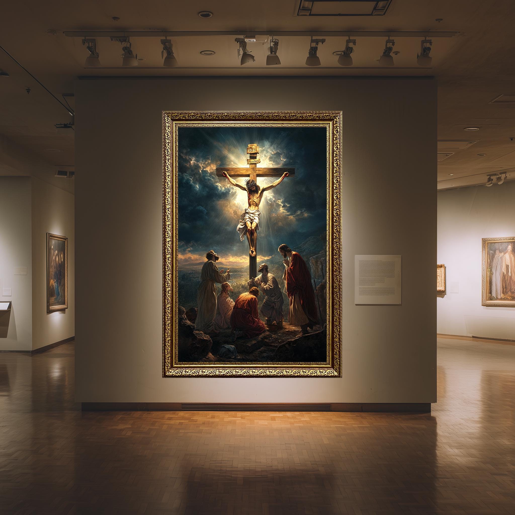 Jesus Crucifixion Canvas – Powerful Christian Wall Art | Faith Based Print with Divine Light