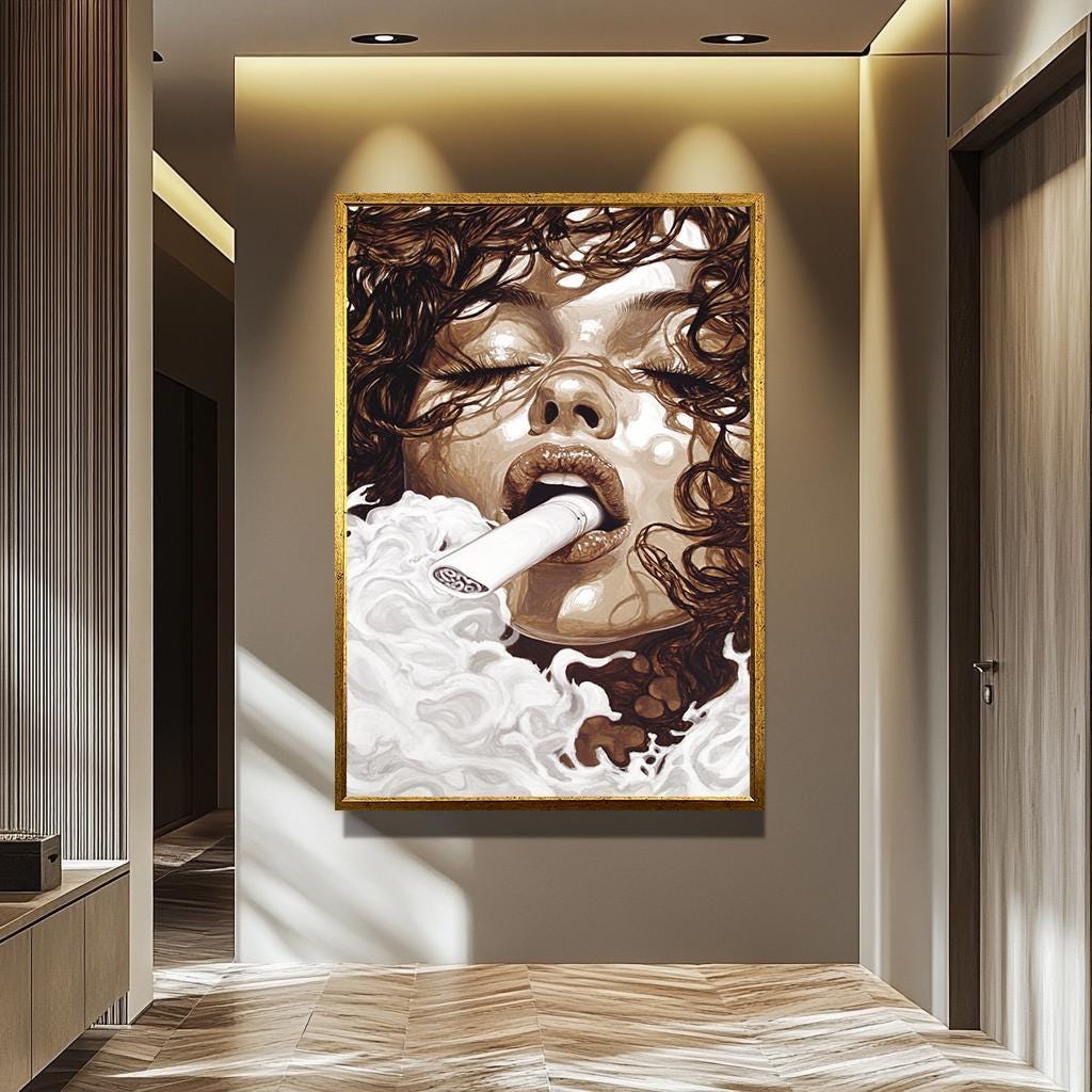 Modern Women Wall Art – Abstract Feminine Portrait Painting | Stylish Canvas Print