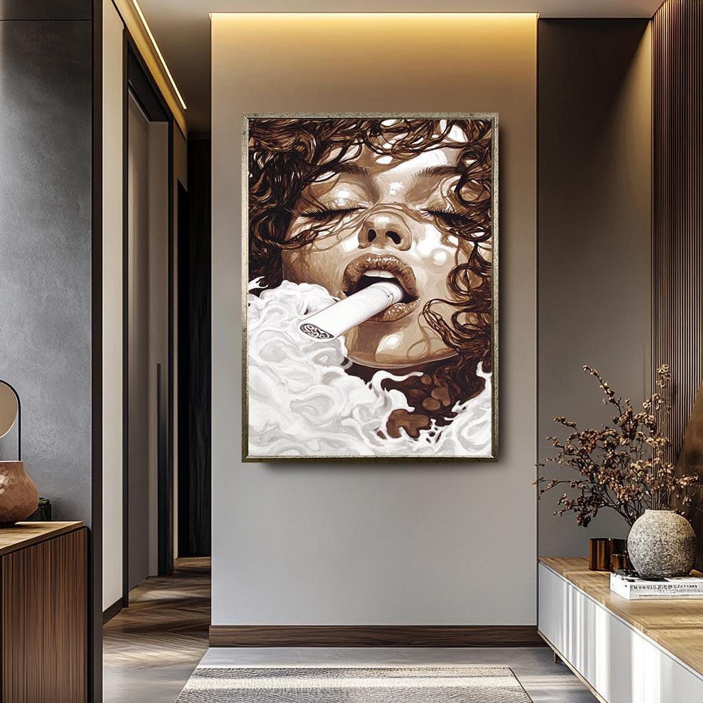 Modern Women Wall Art – Abstract Feminine Portrait Painting | Stylish Canvas Print