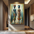 African Women Wall Art - Abstract Female Portrait Canvas | Vibrant Wall Decor