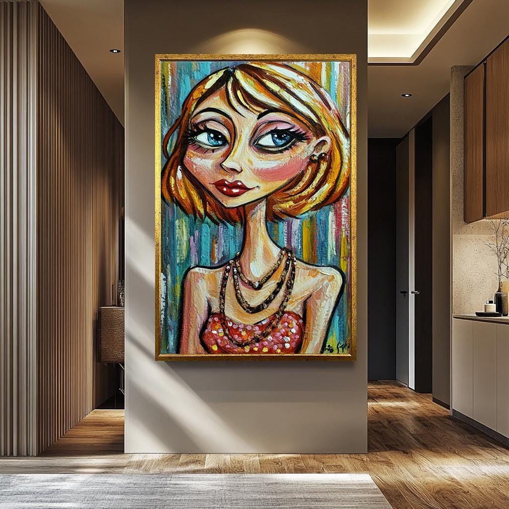 Pop Art Wall Art - Colorful Abstract Portrait Canvas Print | Feminine Home Decor