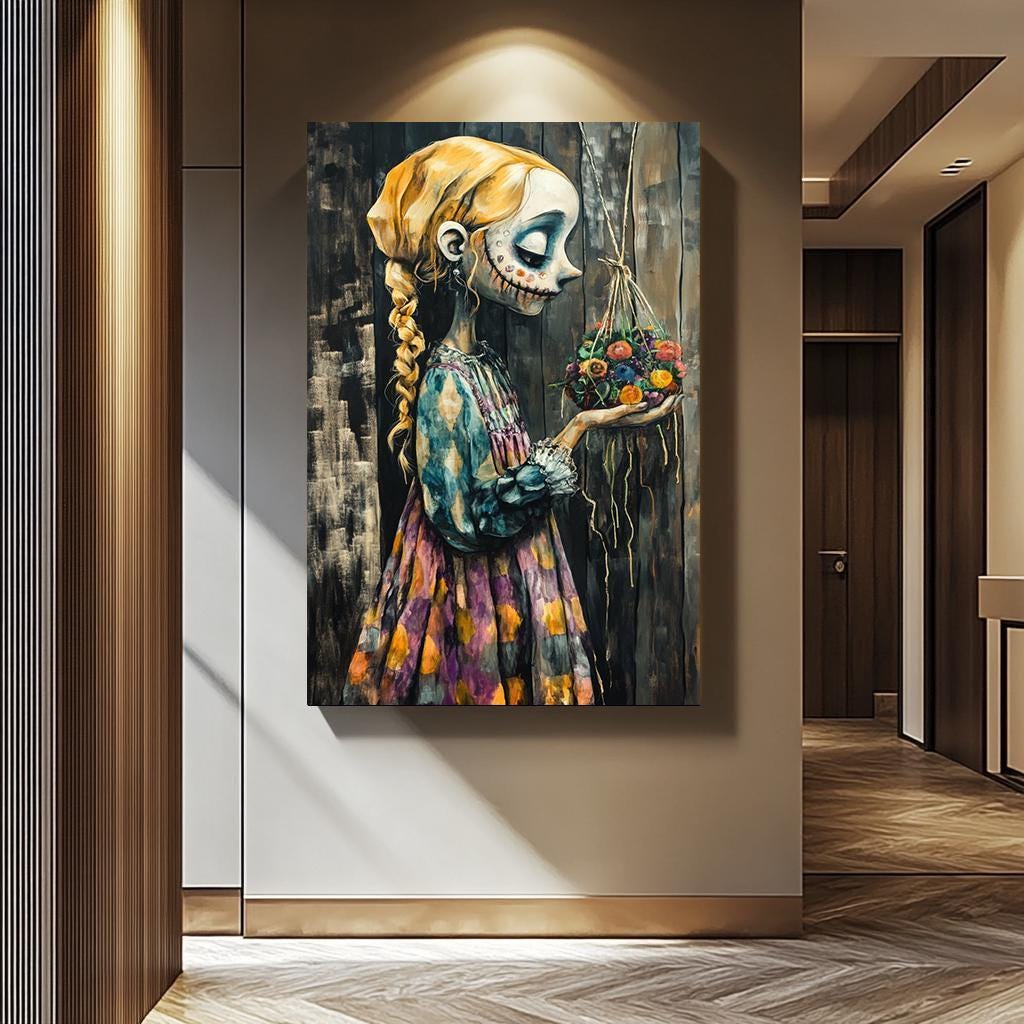 Gothic Woman Canvas Print - Dark Fantasy Wall Art | Surreal Spooky Artwork