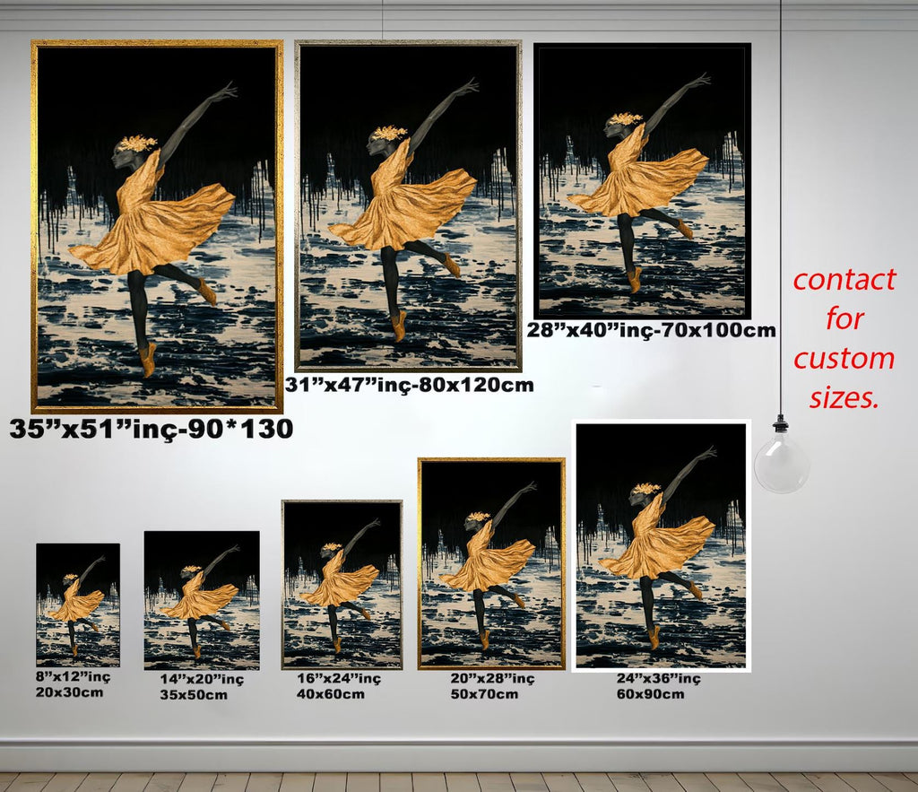 Ballerina Wall Art – Elegant Black Ballerina Print | Luxury Dance Canvas