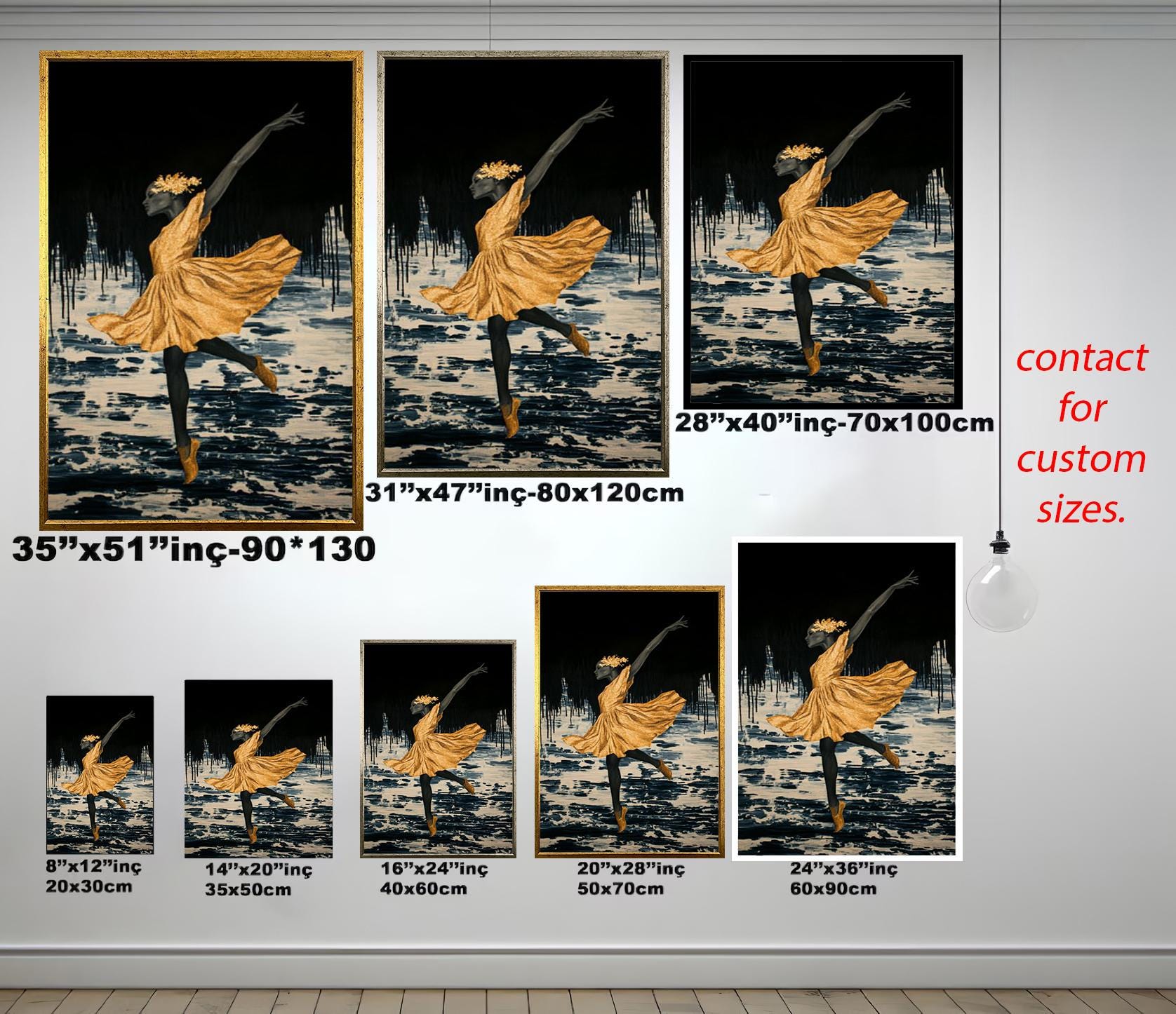 Ballerina Wall Art – Elegant Black Ballerina Print | Luxury Dance Canvas