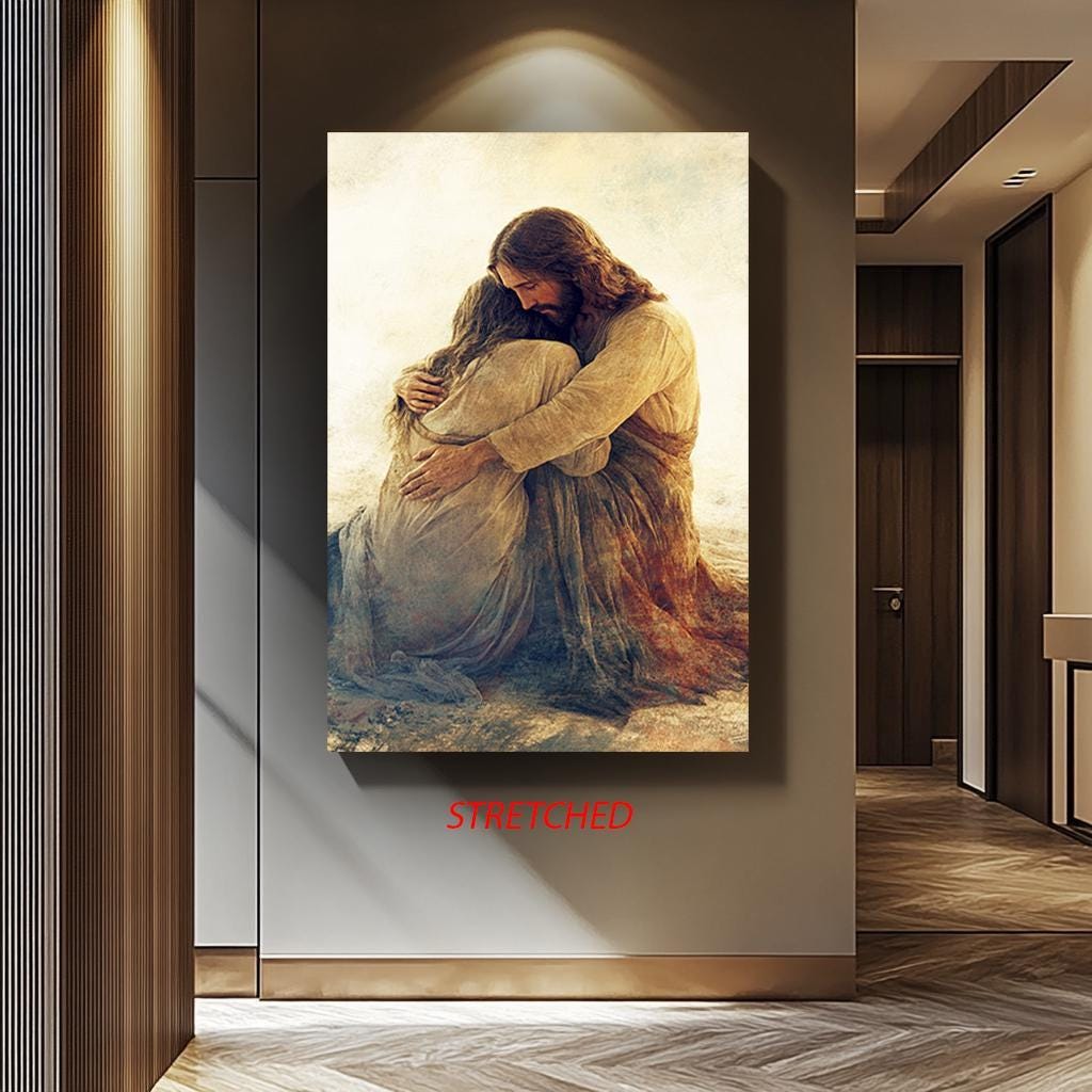 Jesus Christ Canvas Print | Divine Compassion Painting, Christian Wall Art & Healing Love Decor