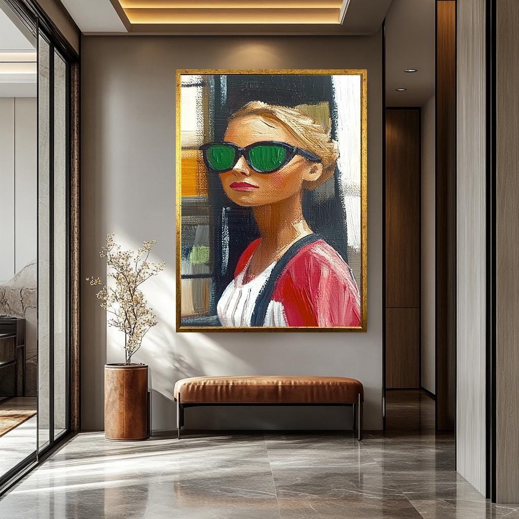 Woman Wall Art – Modern Female Portrait Painting | Colorful Women Canvas Decor