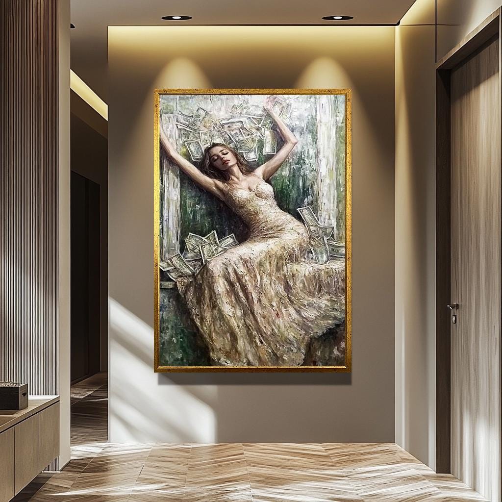 Luxury Women Wall Art – Modern Feminine Decor | Money And Power Art Canvas Print
