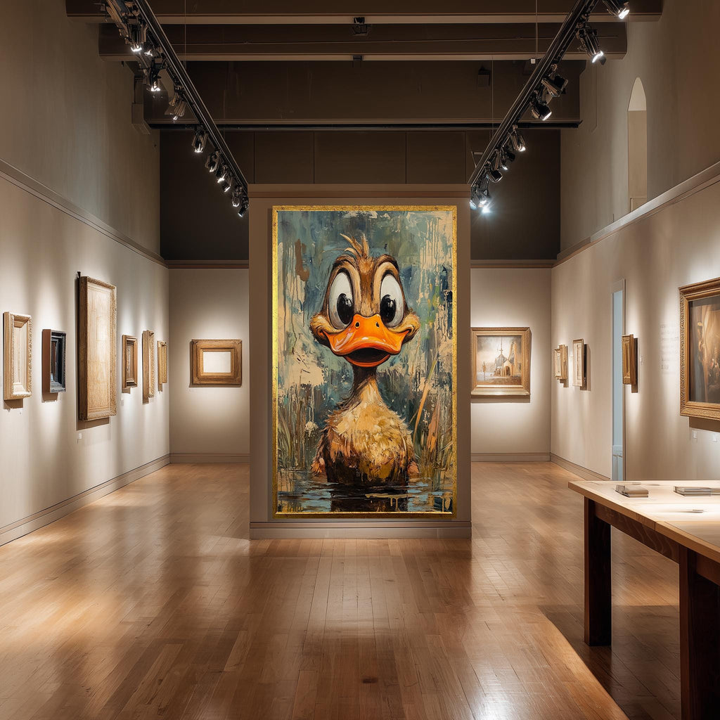 Cute Duck Canvas Print – Whimsical Nursery Wall Art with Bright Orange Beak