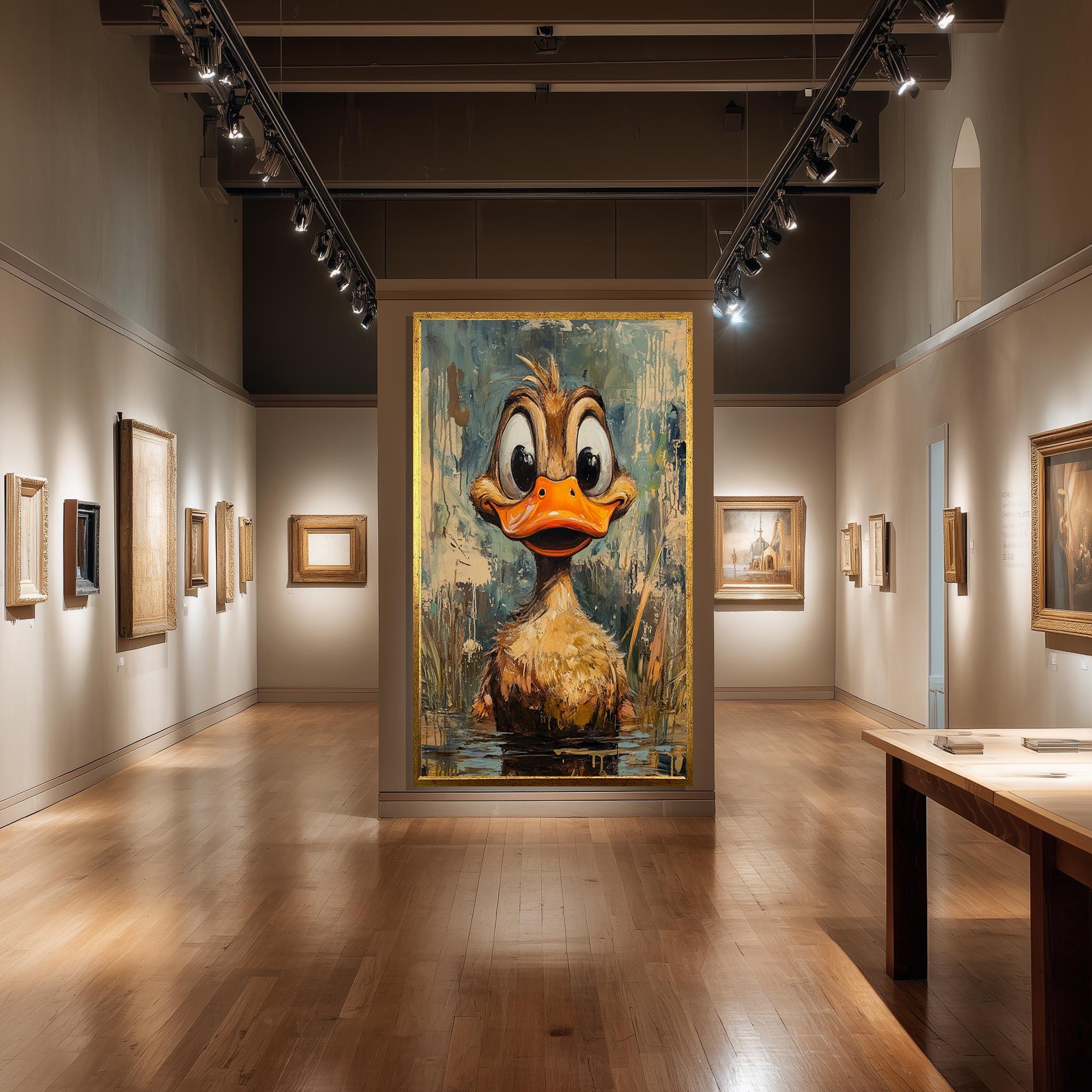 Cute Duck Canvas Print – Whimsical Nursery Wall Art with Bright Orange Beak