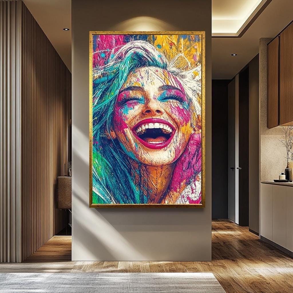 Women Pop Art Wall Art – Colorful Portrait Print | Modern Artistic Canvas – Bold Face Artwork