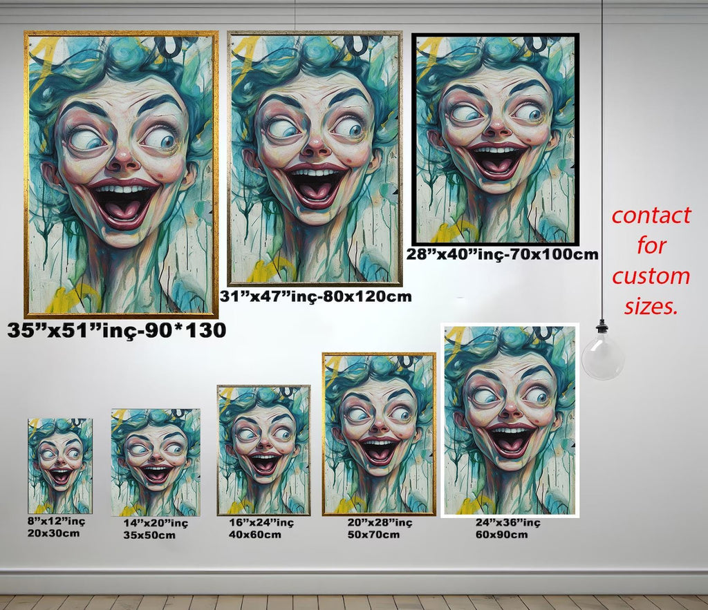 Weird Pop Art Bold Abstract Portrait - Vibrant Modern Wall Art Canvas Print