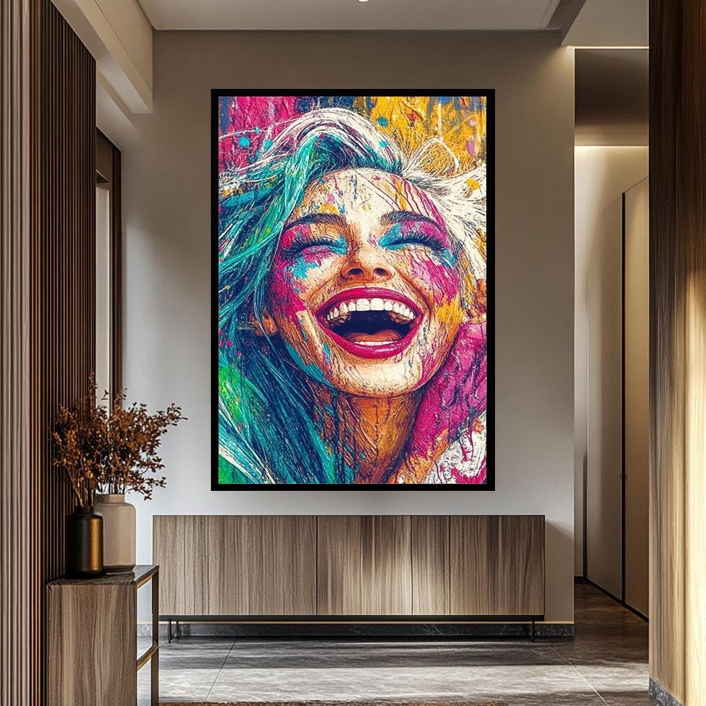 Women Pop Art Wall Art – Colorful Portrait Print | Modern Artistic Canvas – Bold Face Artwork
