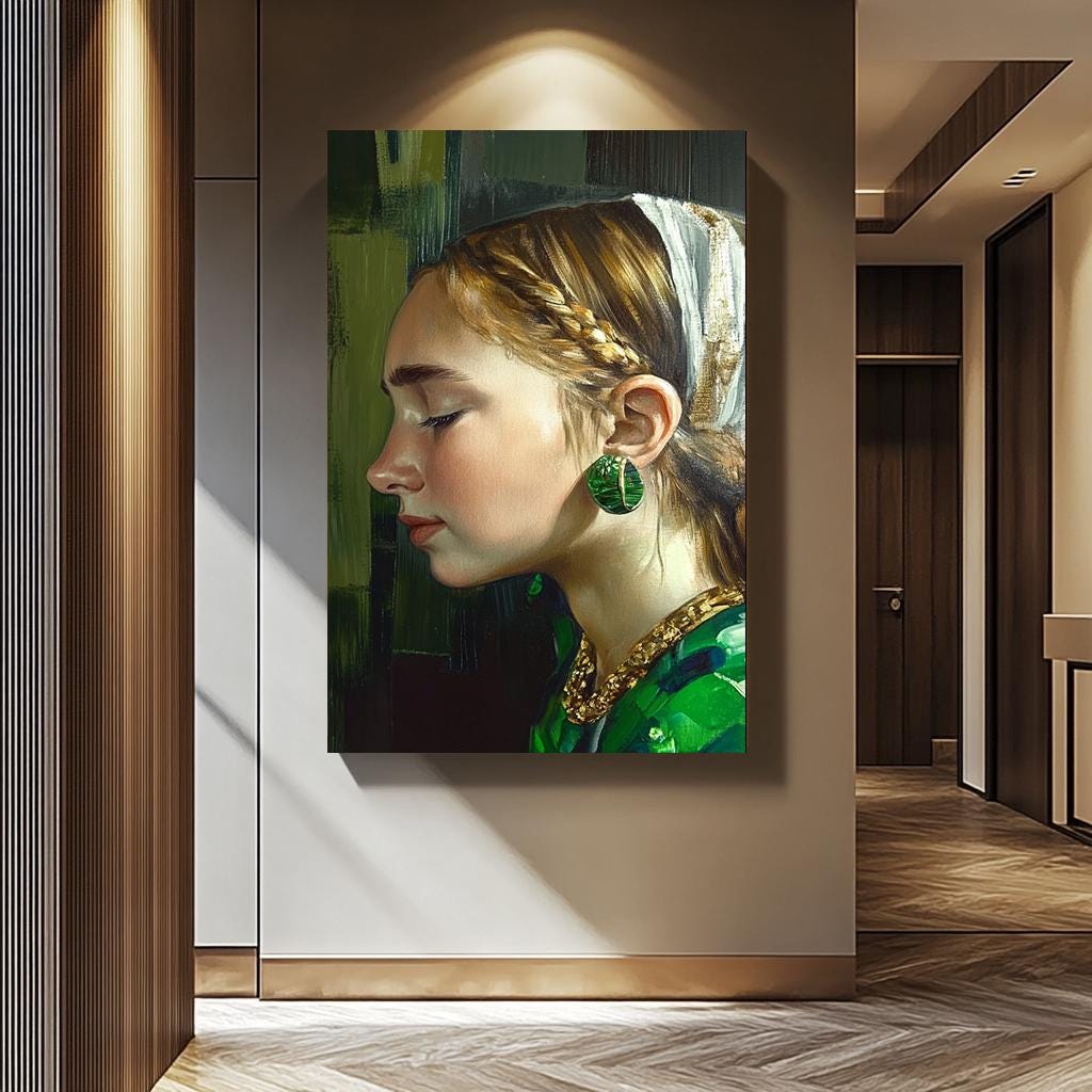 Woman Wall Art – Feminine Portrait Canvas With Vintage Classic Decor, Bold Colors