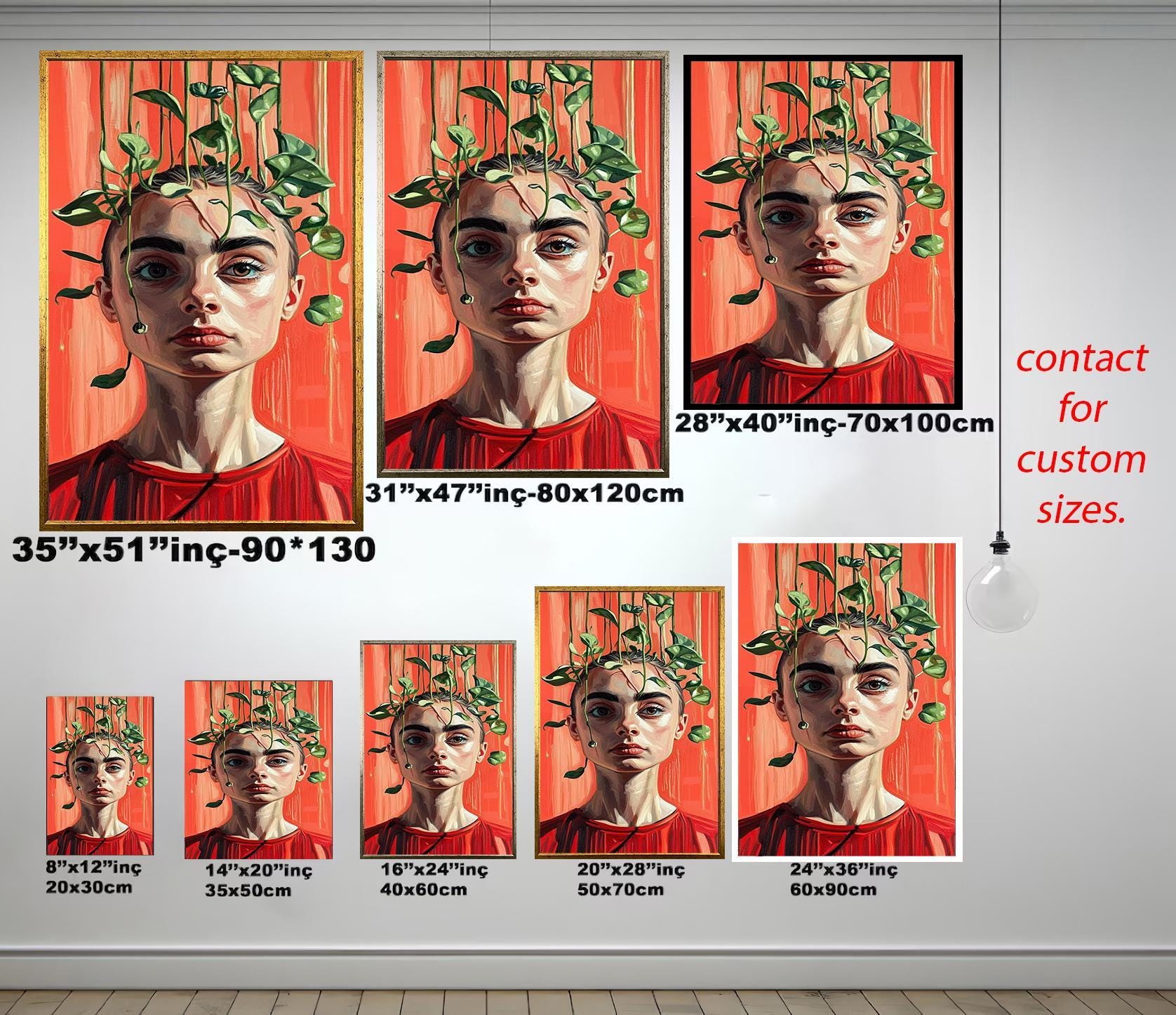 Surreal Woman Wall Art - Unique Abstract Female Portrait | Bold Colorful Canvas