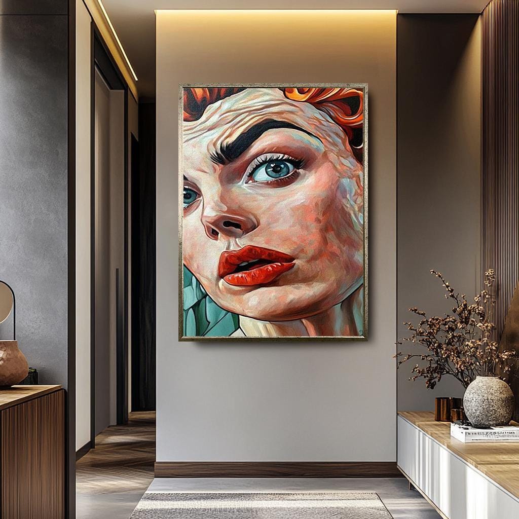 Women Pop Art Canvas | Colorful Wall Decor, Vibrant Floral Painting, Feminine Style