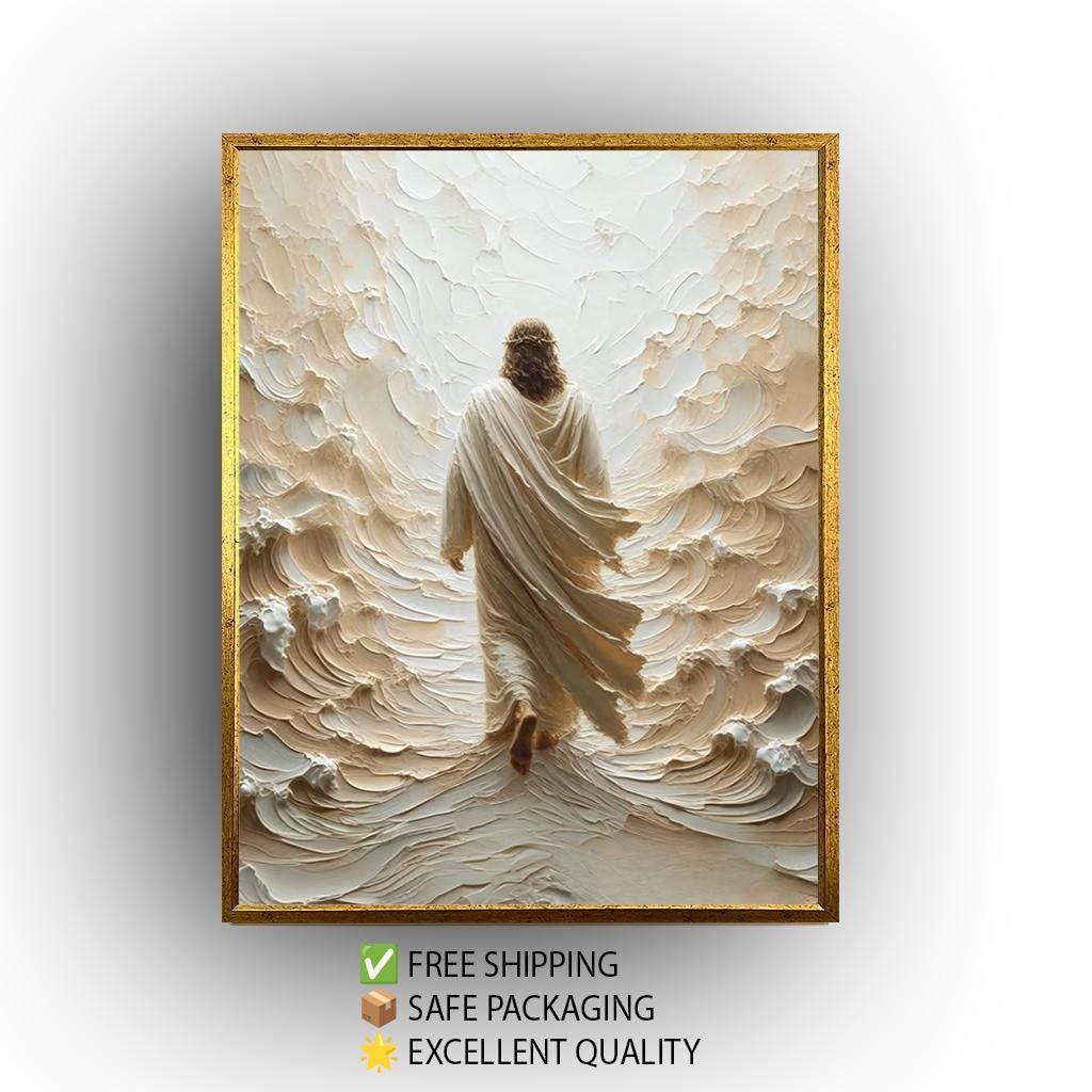 Jesus Canvas Print – Textured Religious Wall Hanging | Christian Wall Decor