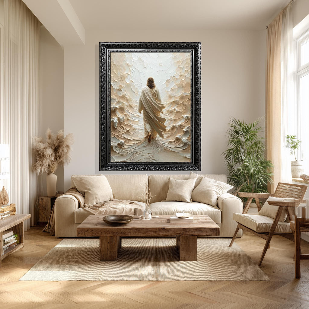 Jesus Canvas Print – Textured Religious Wall Hanging | Christian Wall Decor