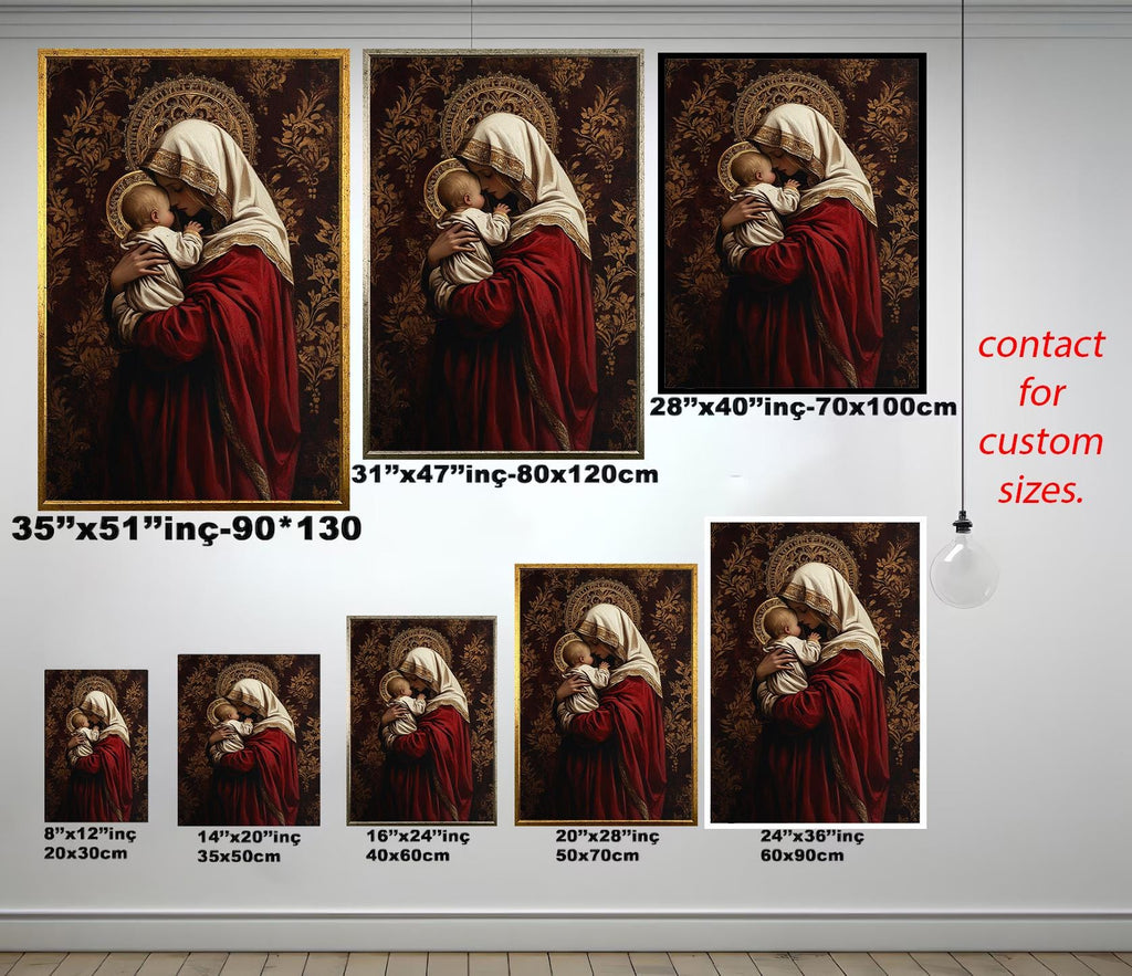 Virgin Mary Wall Art – Renaissance Religious Canvas Print | Sacred Family Artwork