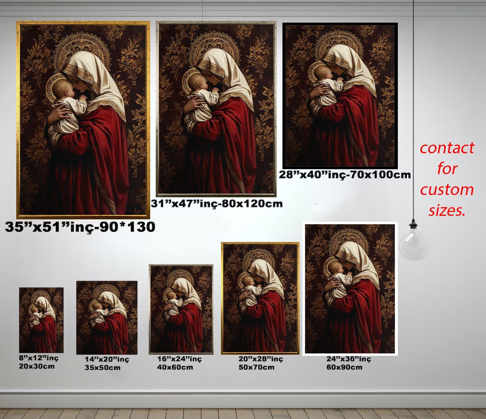 Virgin Mary Wall Art – Renaissance Religious Canvas Print | Sacred Family Artwork