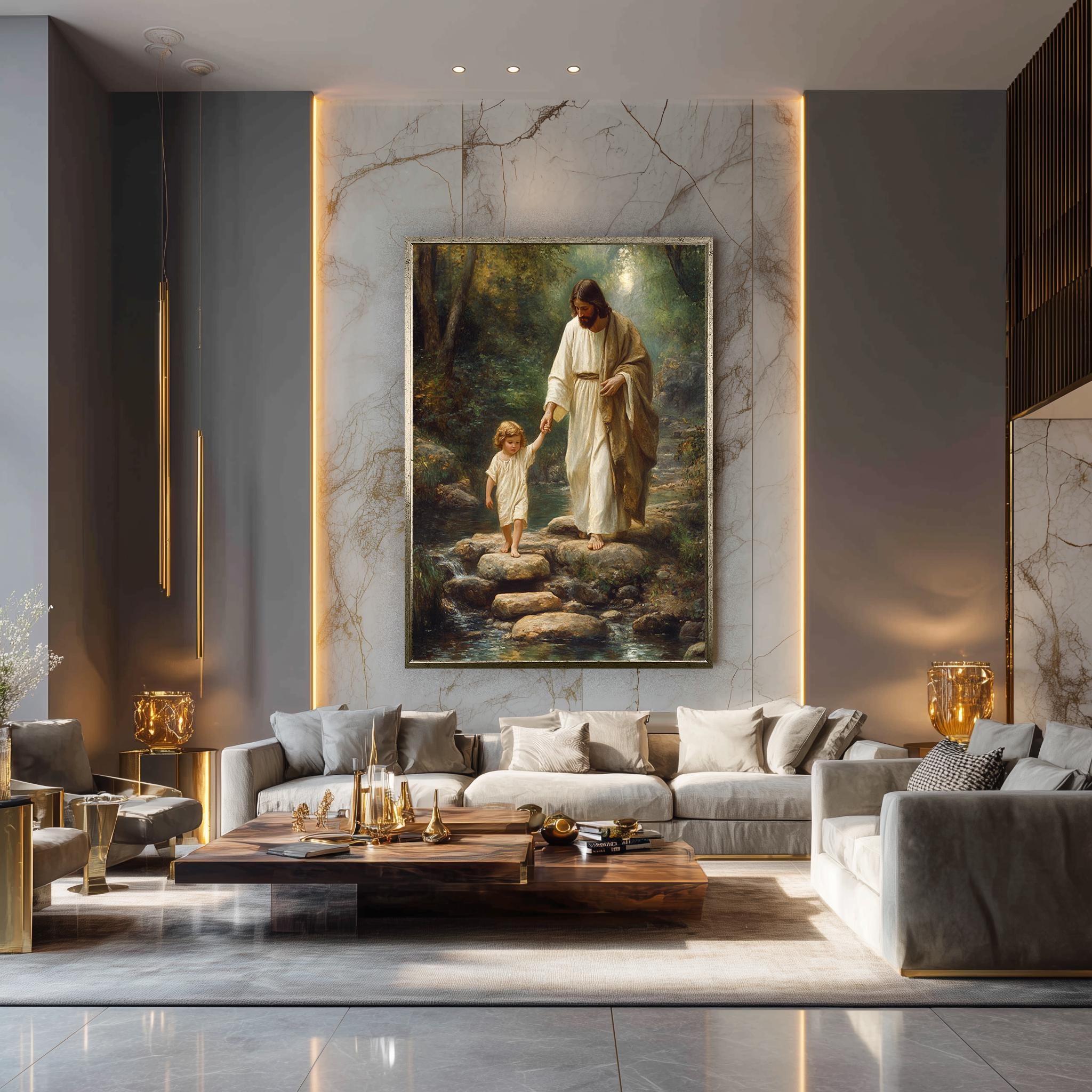 Jesus Holding Child Art – Christian Wall Decor | Faith Inspired Canvas Print